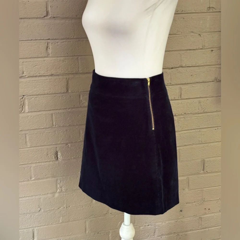J.Crew navy blue corduroy side zipper skirt 0